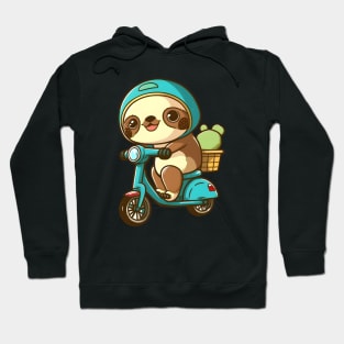 Adorable Sloth riding a motorbike Hoodie